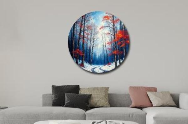 Ölgemälde rund leinwand wald   kunst kaufen onlinel
